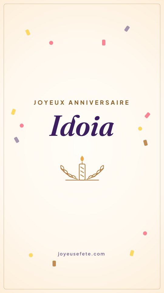 Image « Joyeux anniversaire Idoia » au format story