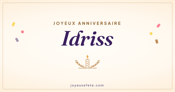 Image « Joyeux anniversaire Idriss » au format large