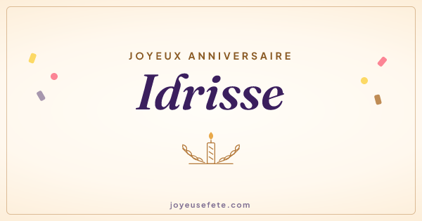 Image « Joyeux anniversaire Idrisse » au format large