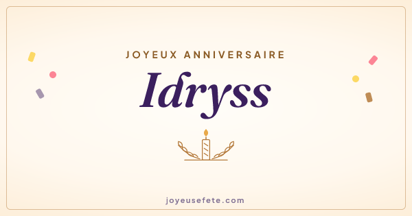 Image « Joyeux anniversaire Idryss » au format large
