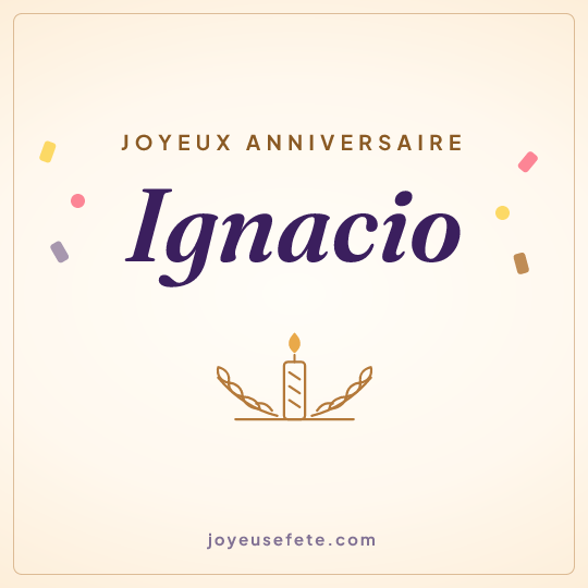 Image carrée « Joyeux anniversaire Ignacio » pour WhatsApp
