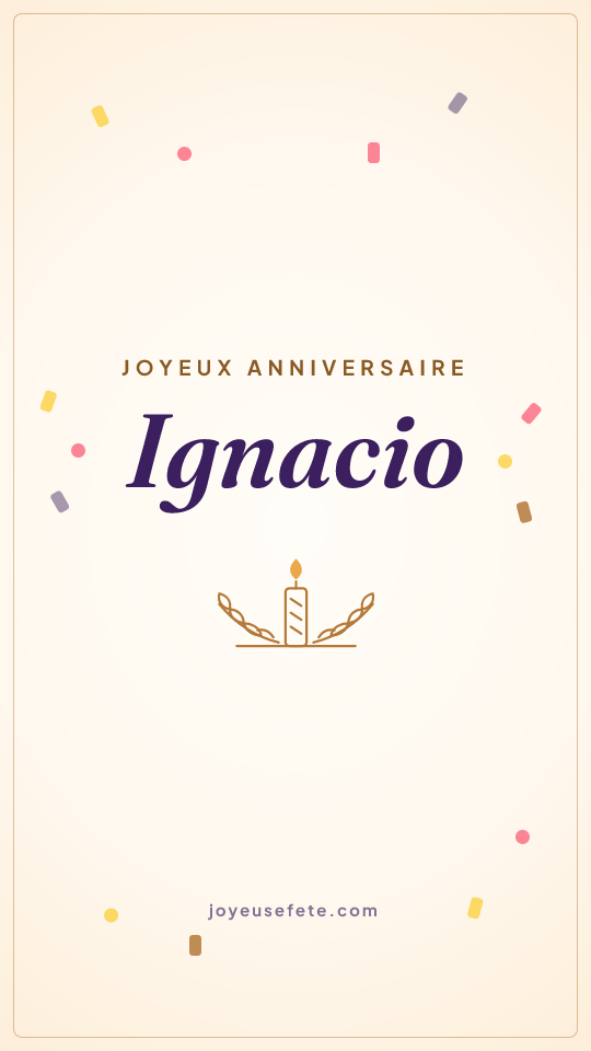 Image « Joyeux anniversaire Ignacio » au format story