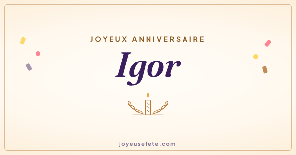 Image « Joyeux anniversaire Igor » au format large
