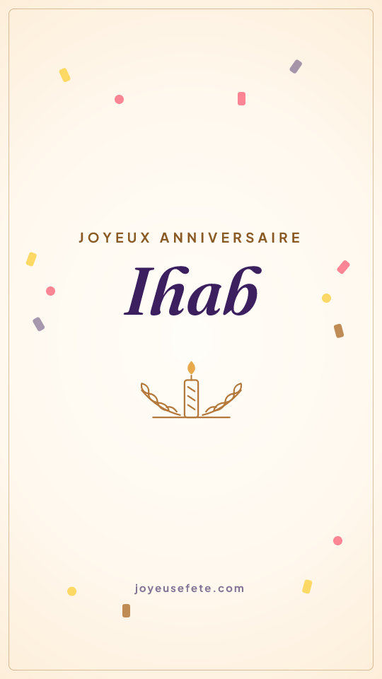 Image « Joyeux anniversaire Ihab » au format story