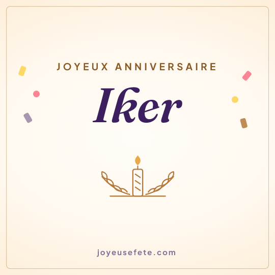 Image carrée « Joyeux anniversaire Iker » pour WhatsApp