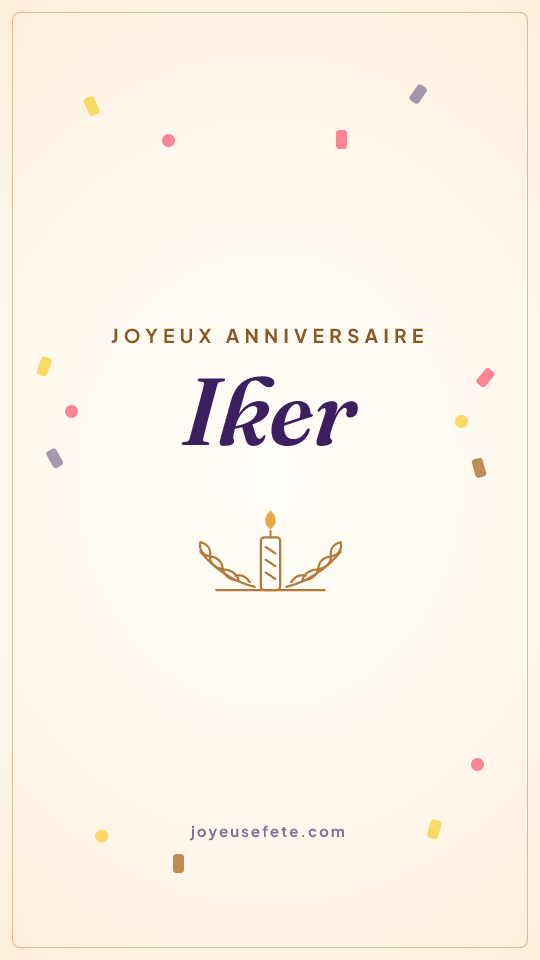 Image « Joyeux anniversaire Iker » au format story
