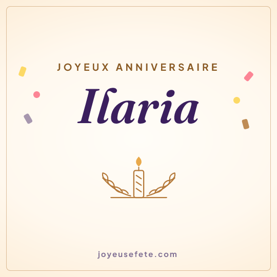 Image carrée « Joyeux anniversaire Ilaria » pour WhatsApp