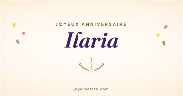 Image « Joyeux anniversaire Ilaria » au format large