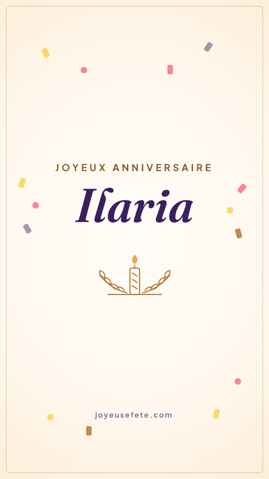 Image « Joyeux anniversaire Ilaria » au format story