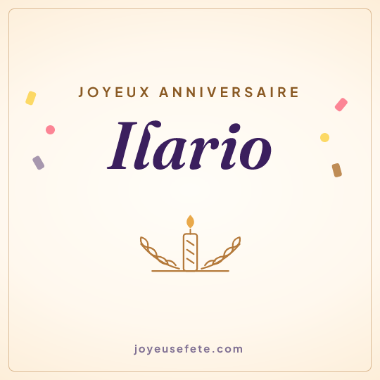 Image carrée « Joyeux anniversaire Ilario » pour WhatsApp