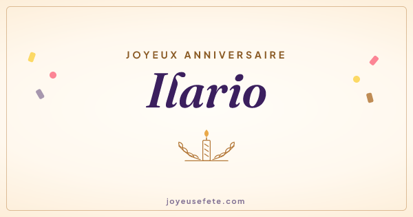Image « Joyeux anniversaire Ilario » au format large