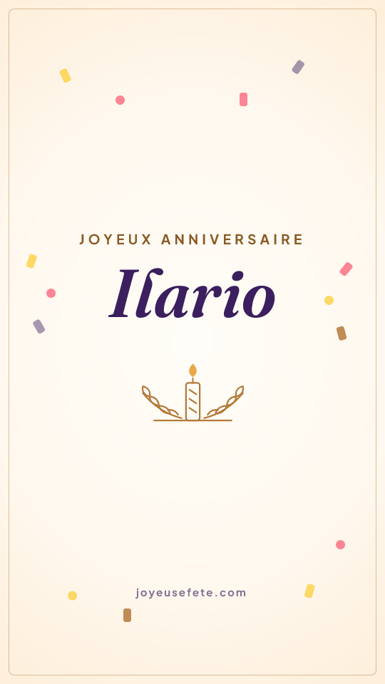 Image « Joyeux anniversaire Ilario » au format story