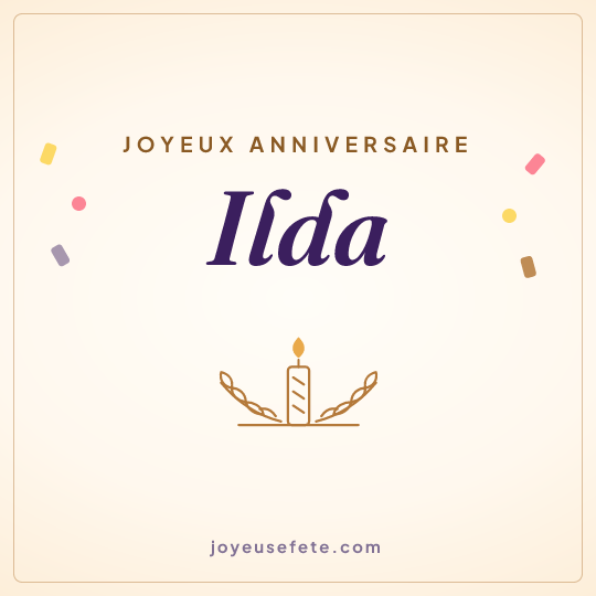 Image carrée « Joyeux anniversaire Ilda » pour WhatsApp