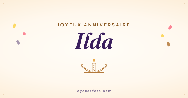 Image « Joyeux anniversaire Ilda » au format large