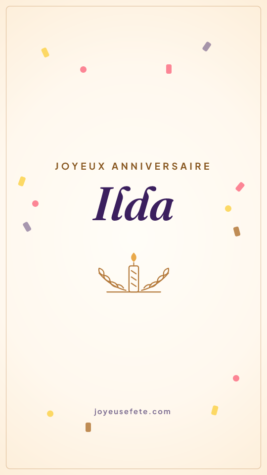 Image « Joyeux anniversaire Ilda » au format story