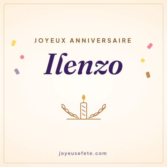 Image carrée « Joyeux anniversaire Ilenzo » pour WhatsApp