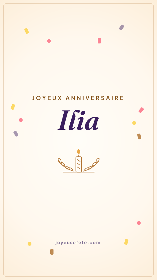 Image « Joyeux anniversaire Ilia » au format story
