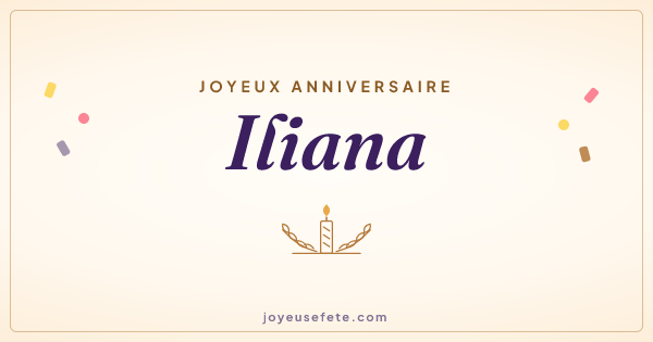 Image « Joyeux anniversaire Iliana » au format large