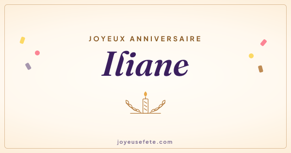 Image « Joyeux anniversaire Iliane » au format large