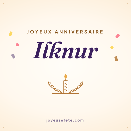 Image carrée « Joyeux anniversaire Ilknur » pour WhatsApp
