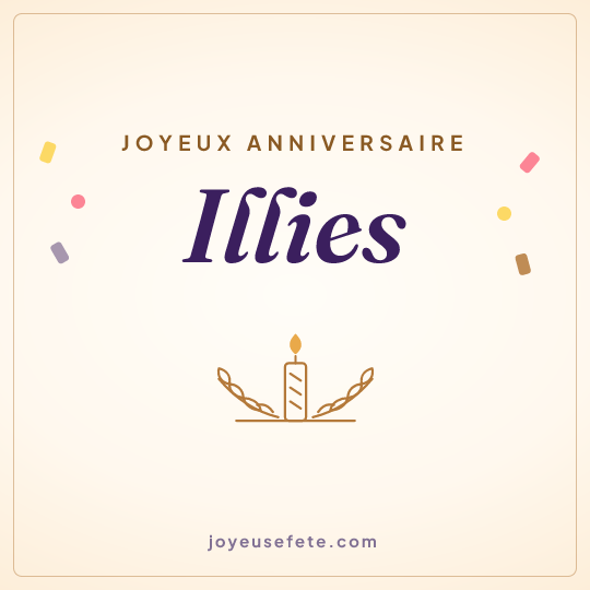 Image carrée « Joyeux anniversaire Illies » pour WhatsApp
