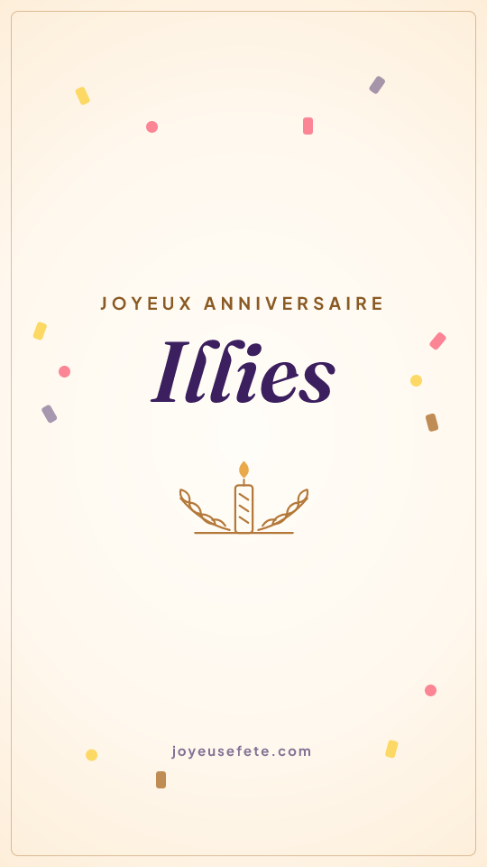 Image « Joyeux anniversaire Illies » au format story