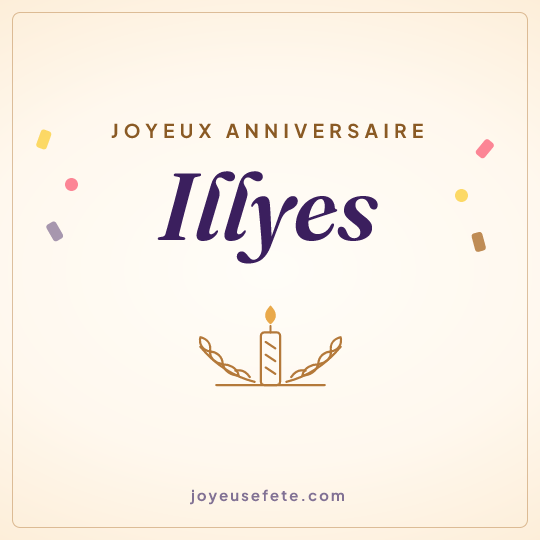 Image carrée « Joyeux anniversaire Illyes » pour WhatsApp