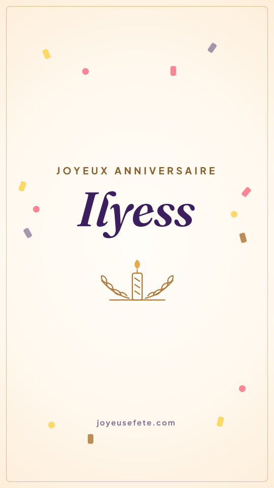 Image « Joyeux anniversaire Ilyess » au format story