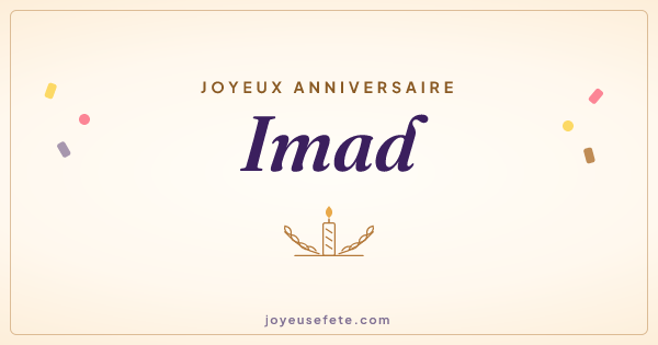 Image « Joyeux anniversaire Imad » au format large
