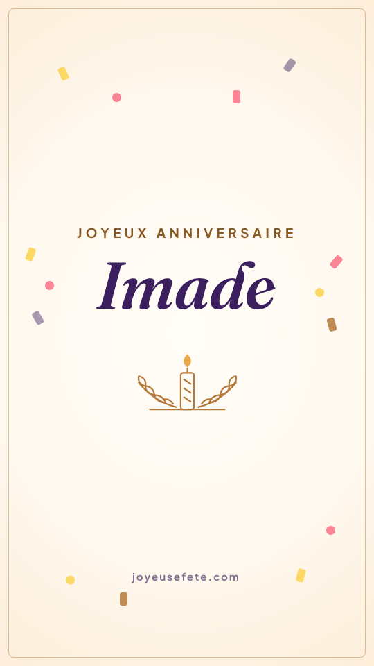 Image « Joyeux anniversaire Imade » au format story