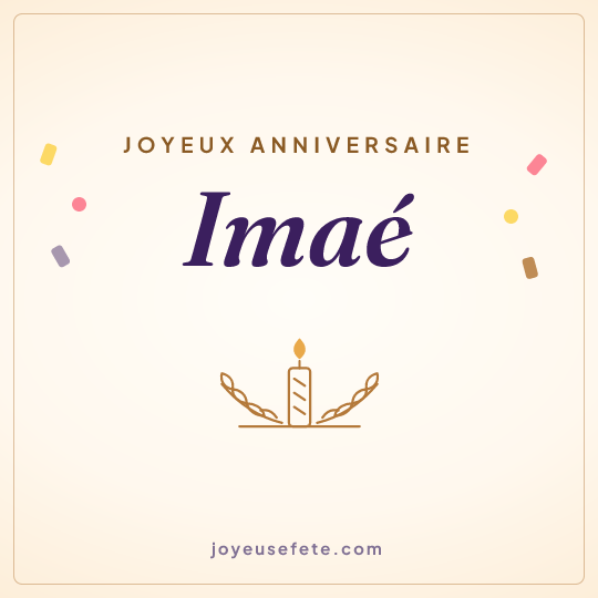 Image carrée « Joyeux anniversaire Imaé » pour WhatsApp