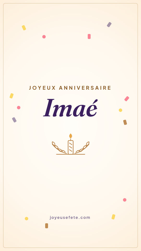 Image « Joyeux anniversaire Imaé » au format story