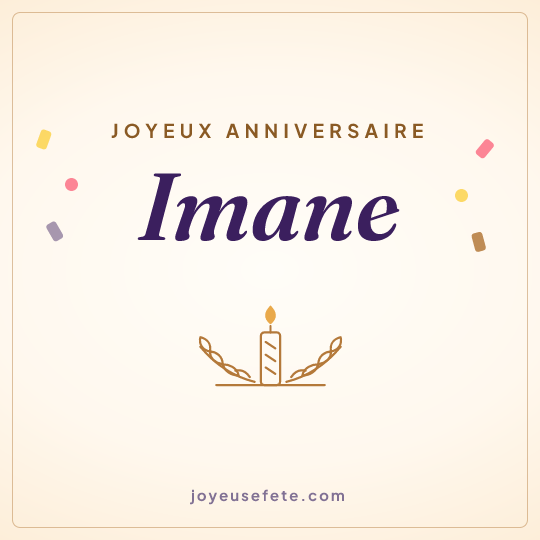 Image carrée « Joyeux anniversaire Imane » pour WhatsApp