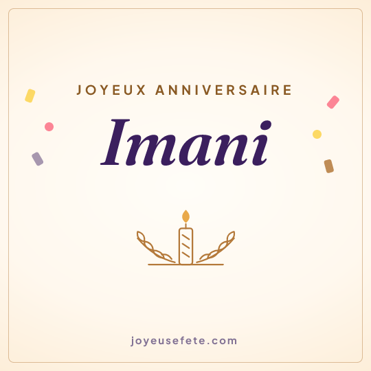 Image carrée « Joyeux anniversaire Imani » pour WhatsApp