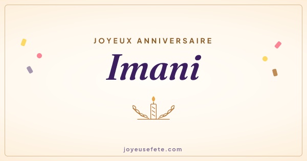 Image « Joyeux anniversaire Imani » au format large