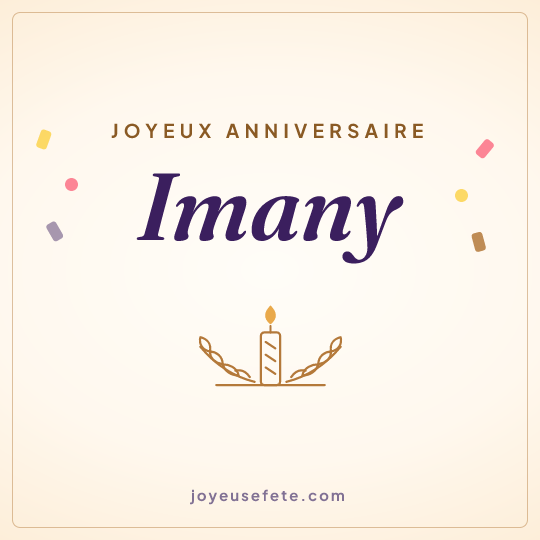 Image carrée « Joyeux anniversaire Imany » pour WhatsApp