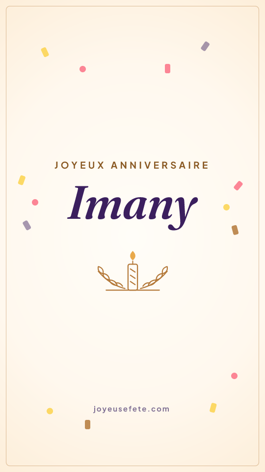 Image « Joyeux anniversaire Imany » au format story