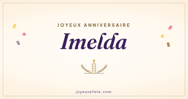 Image « Joyeux anniversaire Imelda » au format large