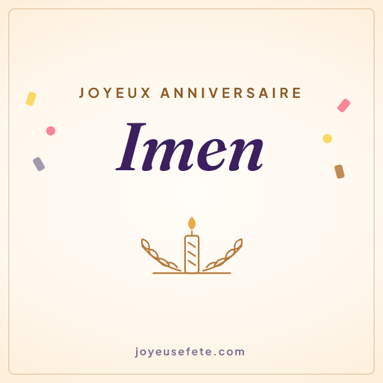 Image carrée « Joyeux anniversaire Imen » pour WhatsApp