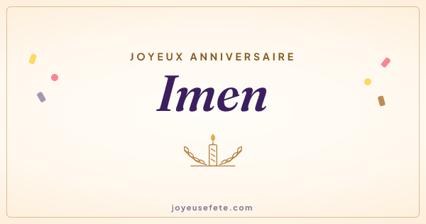 Image « Joyeux anniversaire Imen » au format large