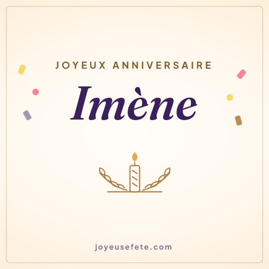 Image carrée « Joyeux anniversaire Imène » pour WhatsApp