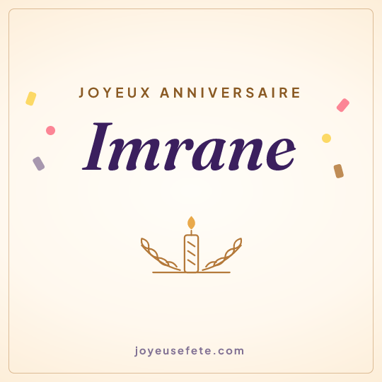 Image carrée « Joyeux anniversaire Imrane » pour WhatsApp