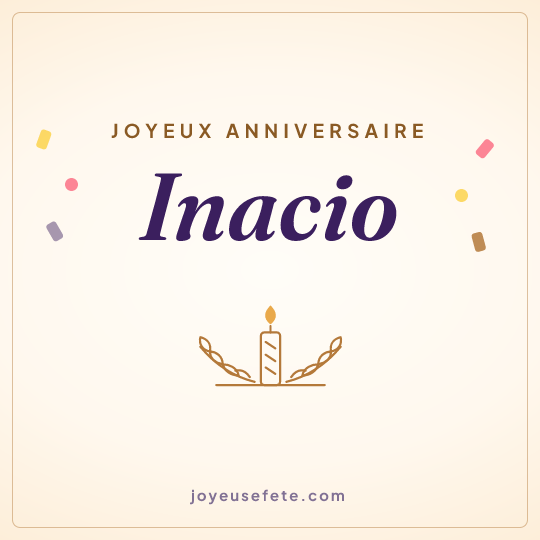 Image carrée « Joyeux anniversaire Inacio » pour WhatsApp