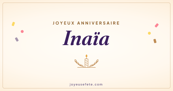 Image « Joyeux anniversaire Inaïa » au format large