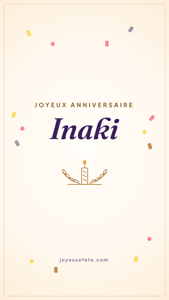 Image « Joyeux anniversaire Inaki » au format story