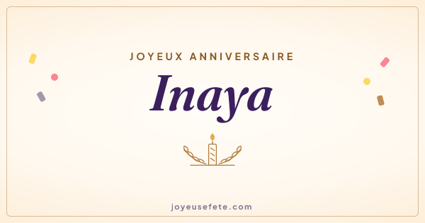 Image « Joyeux anniversaire Inaya » au format large