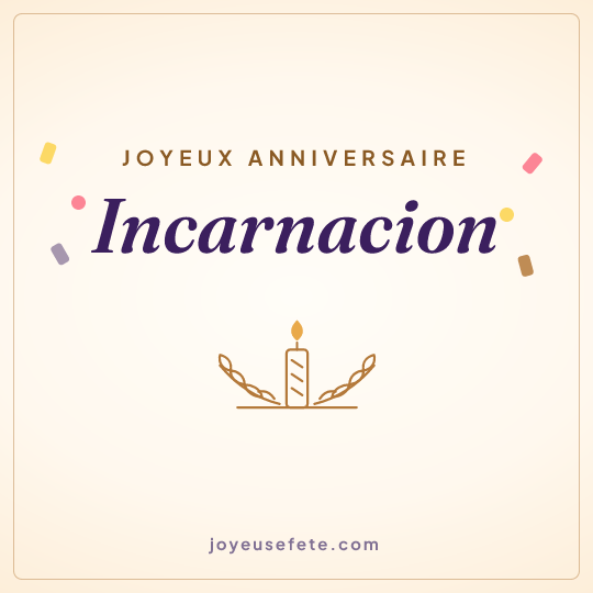 Image carrée « Joyeux anniversaire Incarnacion » pour WhatsApp