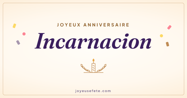 Image « Joyeux anniversaire Incarnacion » au format large