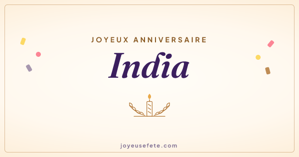 Image « Joyeux anniversaire India » au format large