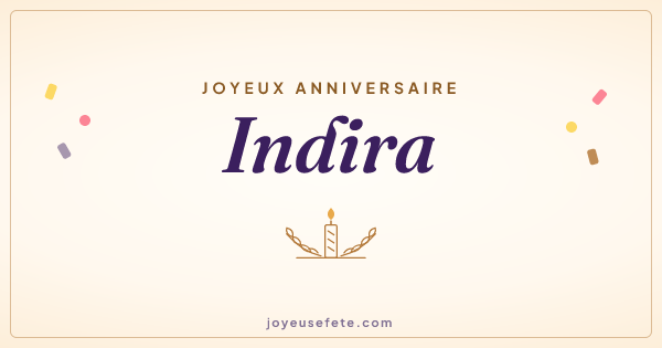Image « Joyeux anniversaire Indira » au format large